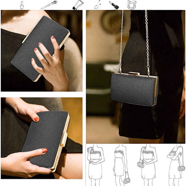 Kvinders Aften Clutch Bryllup Prom Håndtaske skuldertaske Bryllup Pung Party Taske