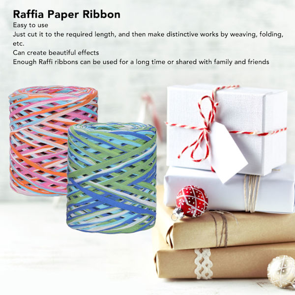 4 st Raffiapappersband 120m Längd Färgglada Miljövänliga Återvinningsbara Förpackningspappersremsor DIY Hantverk Raffia Garn