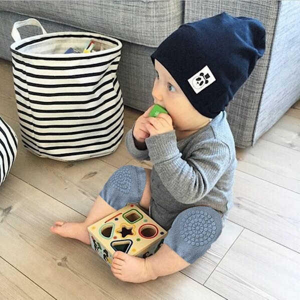 2 Par Babykryp-Knäskydd och Anti-Halk Bebisstrumpor Set Unisex