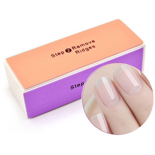 4-vägs nagelstötfångare 4-stegs slippolerare Tvättbar fil Nail Art Manikyr Emery Polering Professionell vård Salong Grade Tools