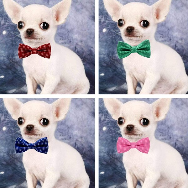 Hunde- og Katte-Sløjfe, Farverige Polka Dots Sød Halsbånd Butterfly Knude Puppy Justerbar Sløjfe til