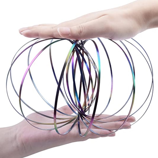 1 stk Rustfrit stål armbåndslegetøj 3D magisk flowring interaktiv kinetisk fjederarmbånd afstressende legetøj til børn og voksne