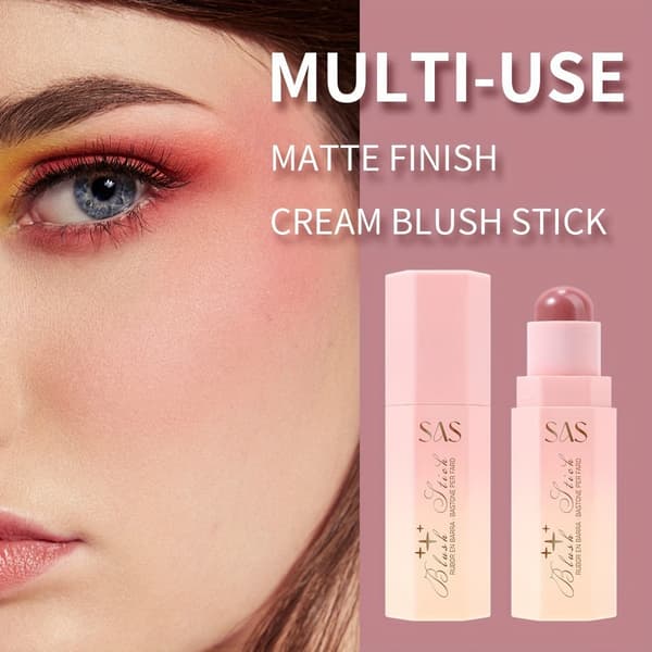 Rougestift, langtidsholdbar, bærbar, multifunktionel, mat finish, SAC017