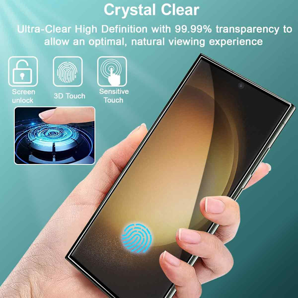 2-PAK SKALO Samsung Galaxy S23 Ultra Privacy Skærmbeskytter Hærdet Glas - Sort Sort