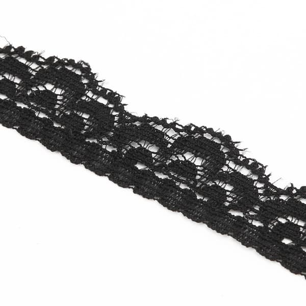 Black Lace Trim 10 Yards 1.5cm Width Stretchy Elastic Comfortable Floral Pattern Lace Edging for Embellishments Sewing DIY