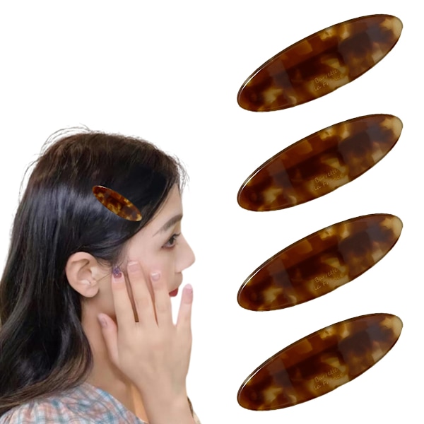 4 stk. vårklips, oval form, sidebrudd hårklips, sidebrudd hårklips