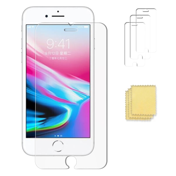 3-Pakkaus iPhone 8 Näytönsuoja Läpinäkyvä Läpinäkyvä