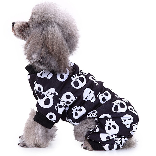 Hundesweater med kranie til Halloween - kæledyrs tøj - hundetøj - tøj til store hunde