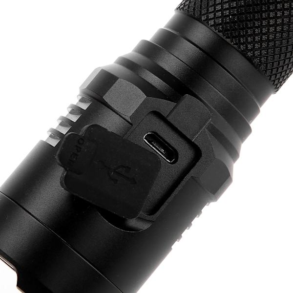1000LM USB Genopladelig IPX-6 Vandafvisende Lommelygte Led Lys Lommelygte Fakkel Indendørs Udendørs