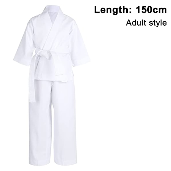 Karateuniform med Gratis Bälte, Vit Karate Gi för Barn & Vuxen Storlek