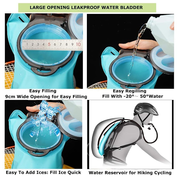 Vattenreservoar för Hydration, Läcksäker, Militär Vattenförvaringspåse, BPA-Fri Ersättning för Hydrationspack, för Vandring Cykling Klättring