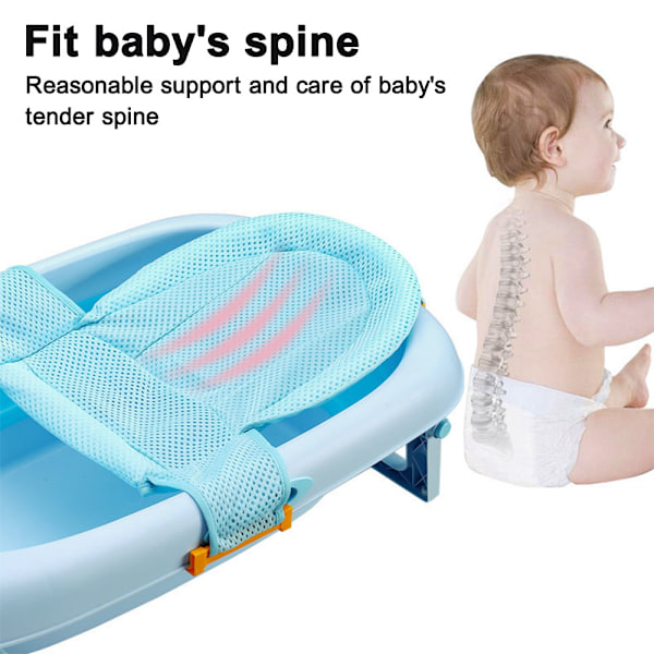 Babybadstol Spädbarnsbadstolsstödmatta, Justerbar Bekväm Halksäker Baby Duschnät Badkar Sitta Upp Nät för Nyfödda
