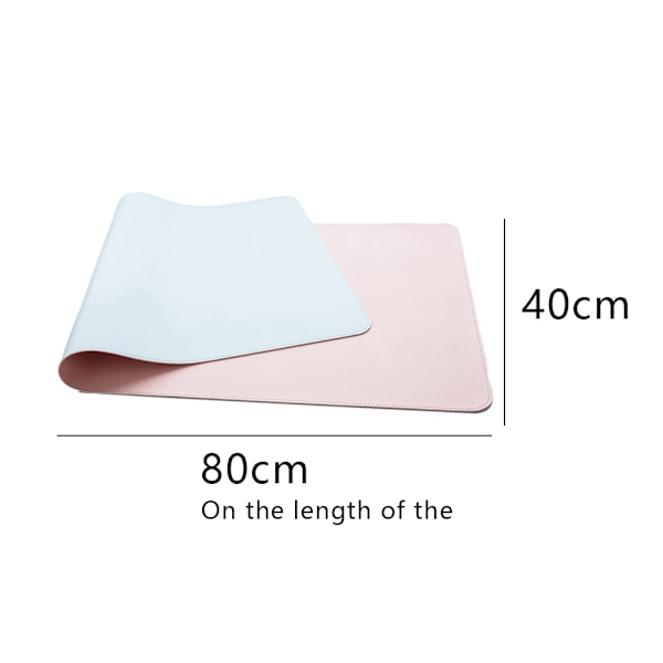 Läderunderlägg för skrivbord, halkfri musmatta för kontor, vattentät, gratis bandage - 80 x 40 cm