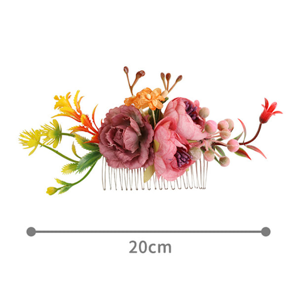 Rose Blomster Hårkam Floral Hårkam Brudesmykker For Brud Og Brudepike Bryllup, Julegave Til Kvinner