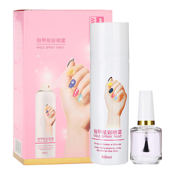 Manikyr Nagelslack Spray Baslack Snabbtorkande Spraying Lätt Tvättad Nagelslack Spray 60ml Blå