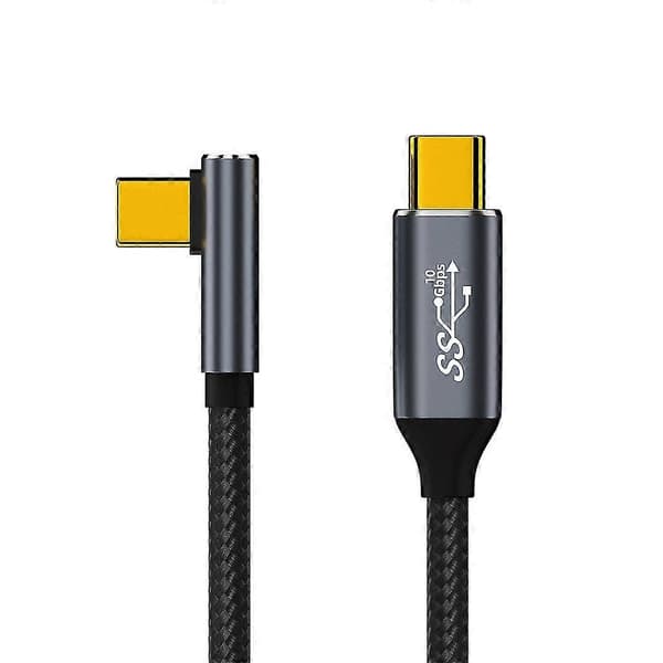 100W Power Delivery USB C til C Kabel 90 Graders Type-C 10Gbps Ladekabel 1.5m