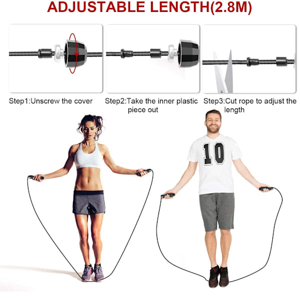 Fitness Crossfit Speed Springtov for Træning Boksetræning Workout Justerbar Springtov