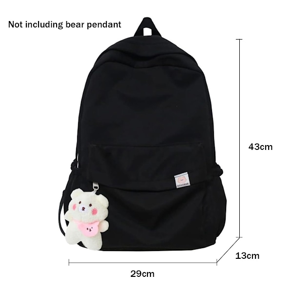 Estetisk Ryggsekk Søt Kawaii Ryggsekk Skoleutstyr Laptopveske for Tenåringer Jenter Kvinner Studenter Ensfarget
