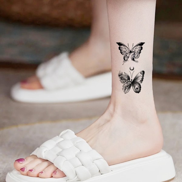 24 Ark Varierade Tillfälliga Tatueringar För Män Kvinnor, Arm Hals Temp Tatuering Tillfälliga Tatueringar Dekal Set
