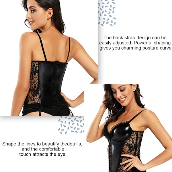 Sexy Spændebånds-Korset Lingeri til Kvinder Blonder Korset Bustier Strømper Overbust Korset Boudoir Outfits