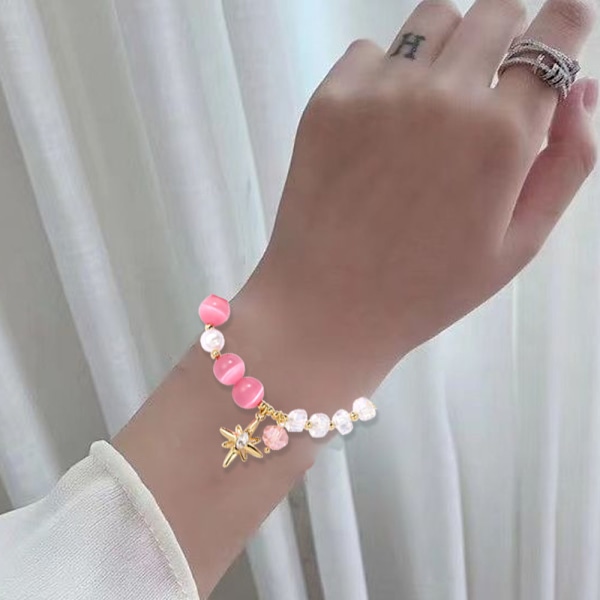 Armbånd til kvinder Håndlavede Perler Halvædelsten til Krystalperlearmbånd, 2 stk