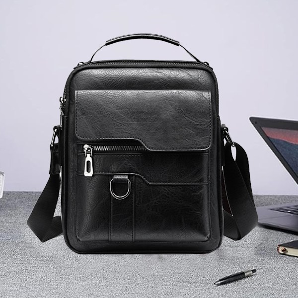 Liten axelväska för män i läder, crossbody, handväska, portfölj, messenger, reseväskor för iPad 9,7\", arbete, kontor, affärer, crossbody-väska