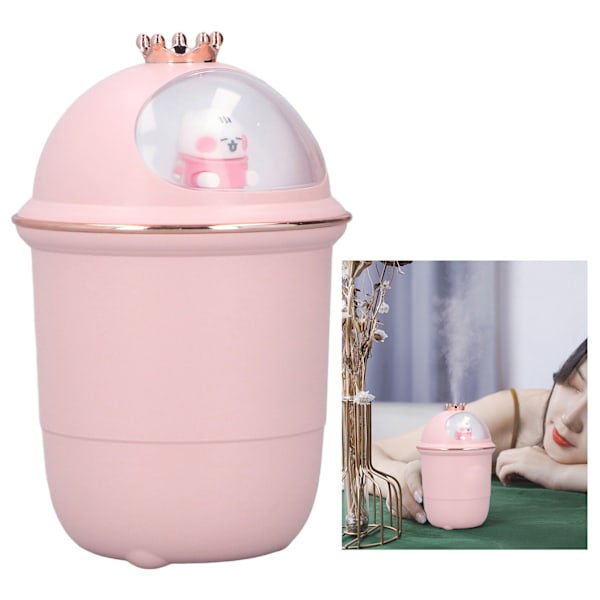 Liten Luftfuktare Ultra Tyst 35db Söt Mini Nattlampa Färgad USB Luftfuktare för Kontor Bilar Sovrum Hotell Skrivbord Rosa