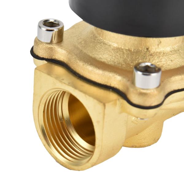 2W‑200‑20 G3/4in Solenoidventil i messing, normalt lukket, elektrisk solenoidventil for vann, luft, gass, DC24V