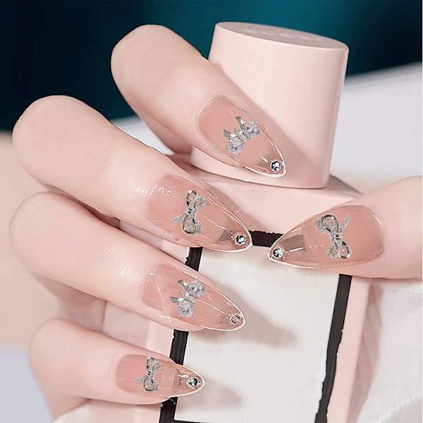 8 st. Slips Dekorationer för Naglar i Legering med Rosett, Strass, Slips, Kristaller för Akrylnaglar, Juveler, Strass, Nagelkonst, Stenar, Set