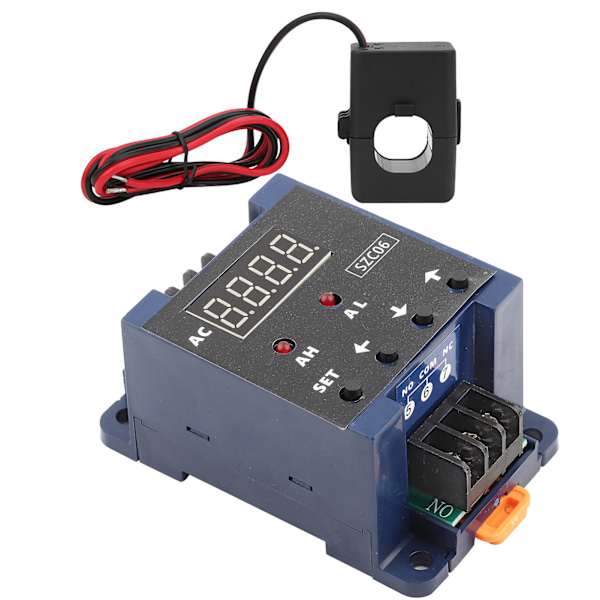 SZC06 AC Digital Amperemeter 0.3‑50A Mätintervall Övre Nedre Gränslarm Fördröjningsrelä Detektera AC110‑220V