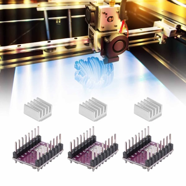 3 stk. Trinmotor Driver Modul 4-lags PCB 3D Printer Tilbehør DRV8825 til StepStick