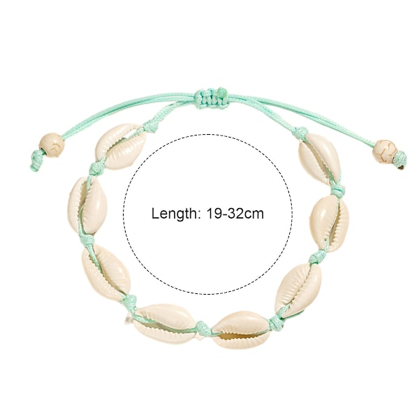 Havaijilainen tyyli, käsin kudottu säädettävä nilkkakoru kuorista, ranta- ja kesälomaan, naisille ja tytöille, 19-32cm