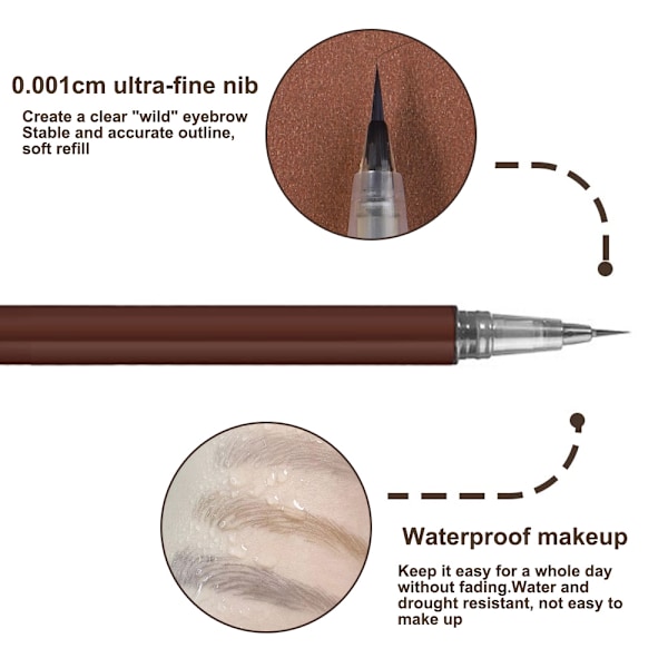 All-Day Brow Ink -kynä, Automaattinen Kulmakarvapensseli Brow Arcade, Luonnollisen Näköiset Kulmakarvat, Koko Päivän Tummat Kulmakarvat