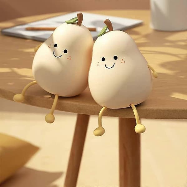 Creative Pear-Shaped Night Light with Timer Function, LED Lamp, USB Rechargeable