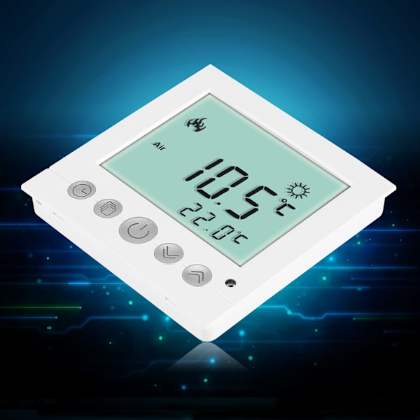 LCD Digital Golvvärme Programmerbar Termostat Temperaturregulator Vit Bakgrundsbelysning