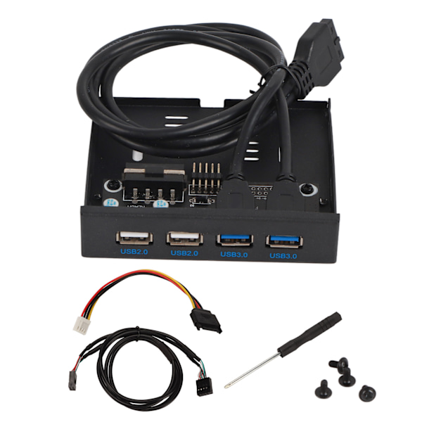 3,5 Tums Frontpanel USB3.0 Hub Hög Hastighet 4 Port Intern Combo Fäste Adapter för PC Desktop 3,5 Tums Diskett Fack