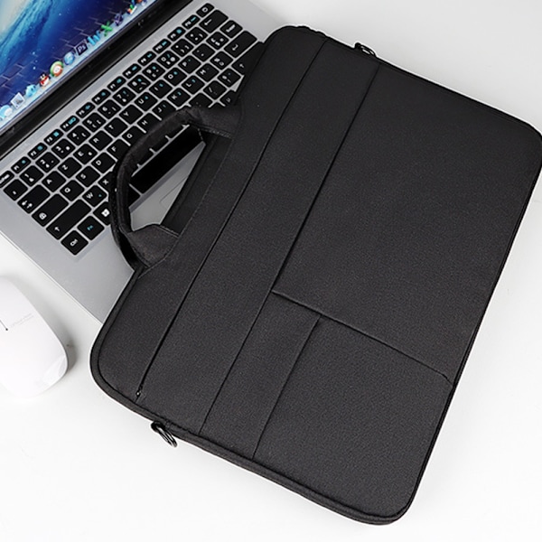 15,6 tommers Laptop Sleeve Case Skulderveske Lett Vanntett Multi-lomme Messenger Bag