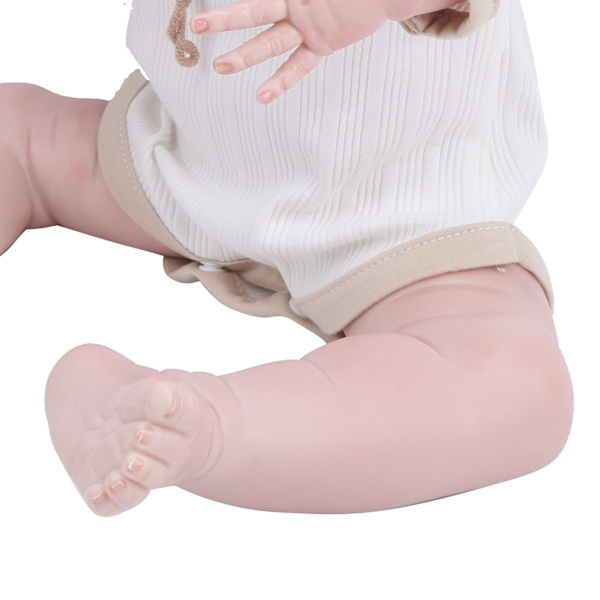 55cm Babydocka för flickor, Mjuk och Bedårande Reborn-docka, Helkropp, Livsliknande Nyfödd Dockleksak med Öppna Ögon