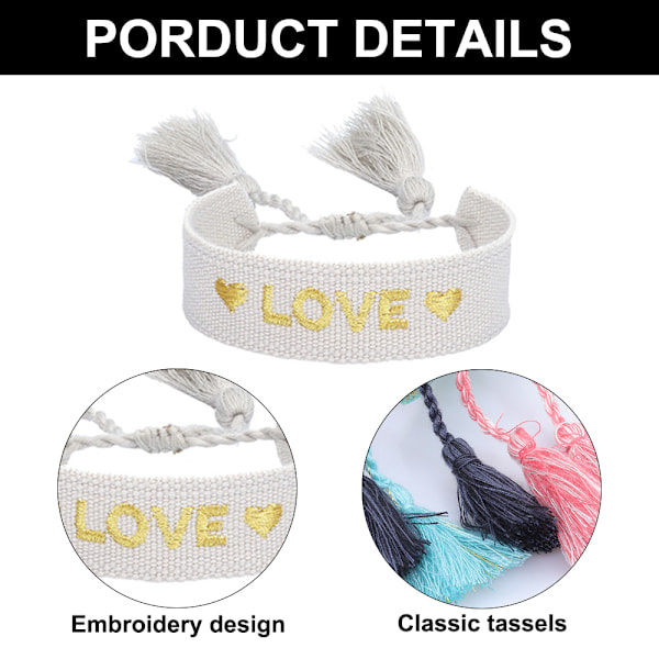 3 st vävda vänskapsarmband, justerbara armband för kvinnor män flickor present, julklappar