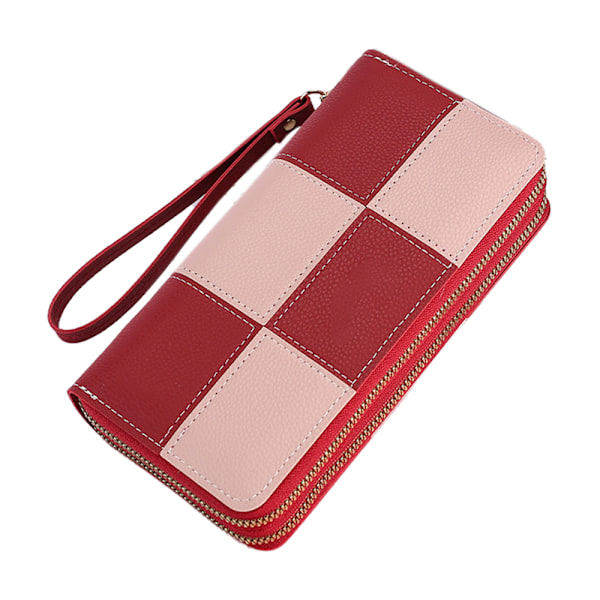 Læder Multi Kreditkort Stor Kapacitet Lynlås Clutch Rejsetaske Wristlet