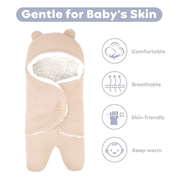 Baby Swaddle Teppe Jenter Gutter, Søt Nyfødt Swaddle Wrap