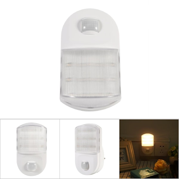 Bevægelses-Infrarød Sensor Indendørs Soveværelse Gang Entré LED Natlys Lampe EU Varmt Lys