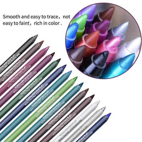 Vanntett øyenblyant - Smudge-Proof - Langvarig, Kremet & Blendbar Formel - Spissbar