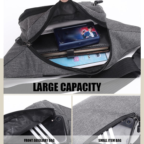 Stor Midjeväska för Kvinnor Plus Size Svart Midjeväska, Crossbody Väska med Justerbara Bältesremmar Trendig Resa Vandring Promenad Bältesväska för Män
