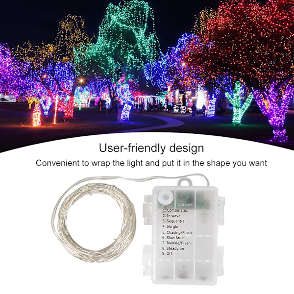 19.9ft LED Vedenkestävä Matala Jännite USB Kuparilanka Jouluvalo Nauha Kaukosäätimellä Valkoinen 6m/19.9ft