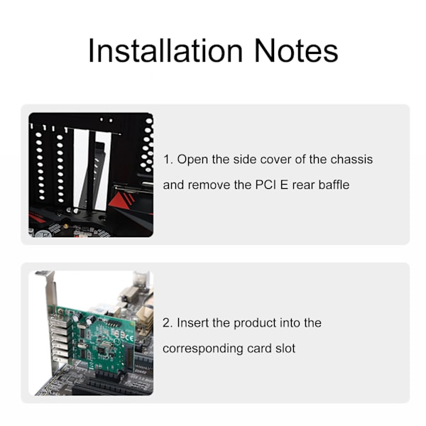 PCIE till USB expansionskort 6 USB2.0-gränssnitt 15PIN SATA 480Mbps 12Mbps 1.5Mbps skrivbordsdator intern hubb för Win