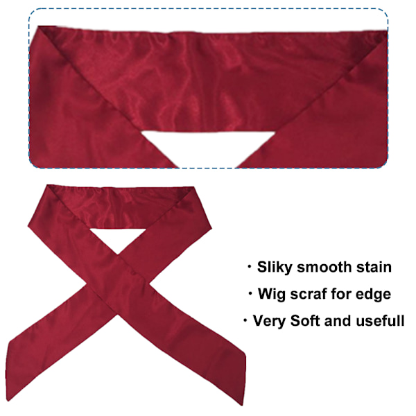 Satin Scarf för Peruk, 56 x 4 tum, Mjuk och Bekväm Huvudband för Kvinnor Makeup, Ansiktsbehandling, Sport