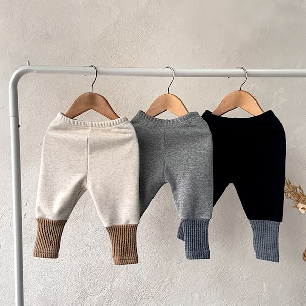 Babys ekstra tykke varme fleecebukser, babys efterårs- og vinterpels-splejsede leggings (grå)