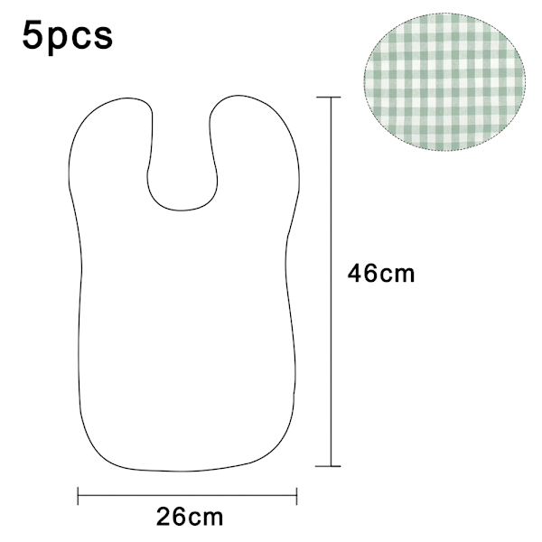 Babyhaklappar för pojkar och flickor, 5-pack Extra Stora Babyhaklappar med Knappar, Justerbara Småbarnshaklappar