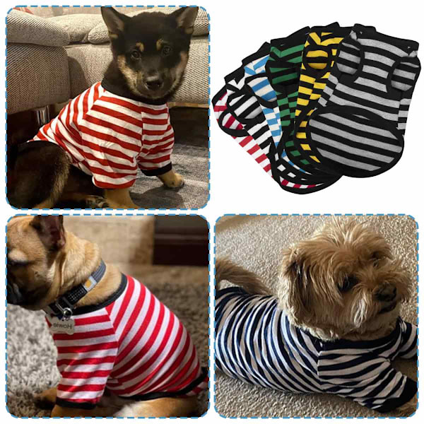 6 Stykker Bomuld Ærmeløse Hvalpe T-shirts Åndbare Kæledyrs Tøj Tank Top Farverige Hvalp